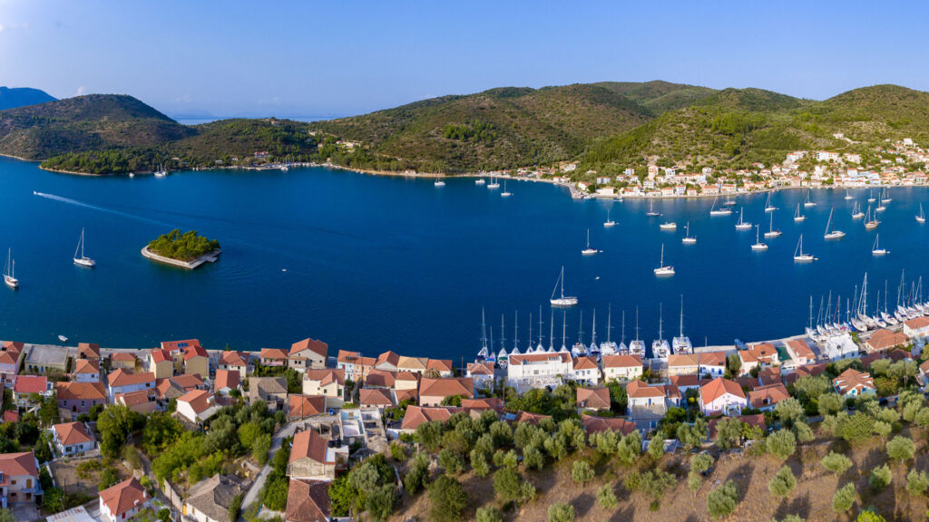 Adventurers discovering natural wonders and caves in Greece.
