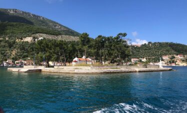 Adventurers discovering natural wonders and caves in Greece.