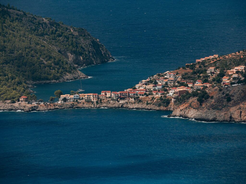 Tourists walking in Argostoli, Kefalonia