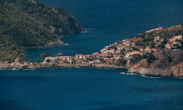 Tourists walking in Argostoli, Kefalonia