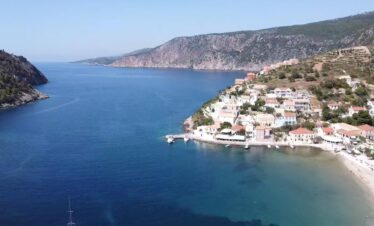 Adventurers discovering natural wonders and caves in Greece.